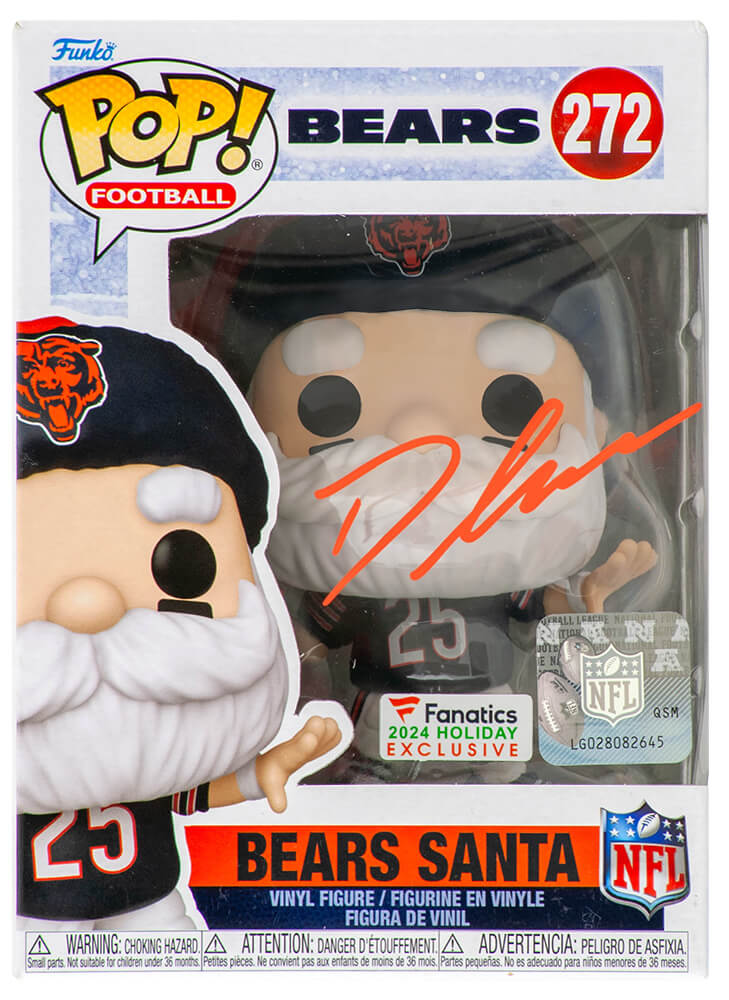 D'Andre Swift Autographed Chicago Bears 'SANTA' Funko Pop Doll #272-Powers Sports Memorabilia