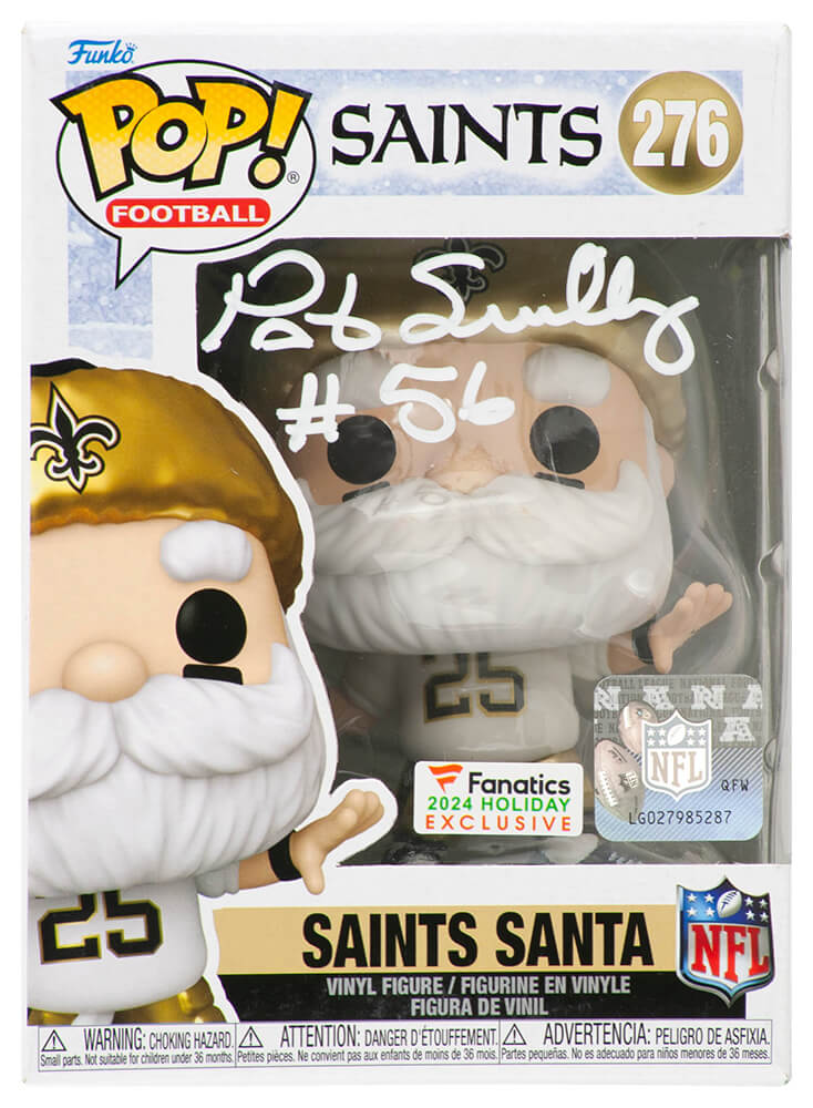 Pat Swilling Autographed New Orleans Saints SANTA Funko Pop Doll #276-Powers Sports Memorabilia