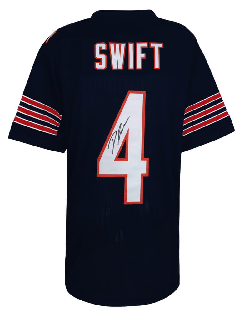 D'Andre Swift Autographed Navy Custom Football Jersey-Powers Sports Memorabilia