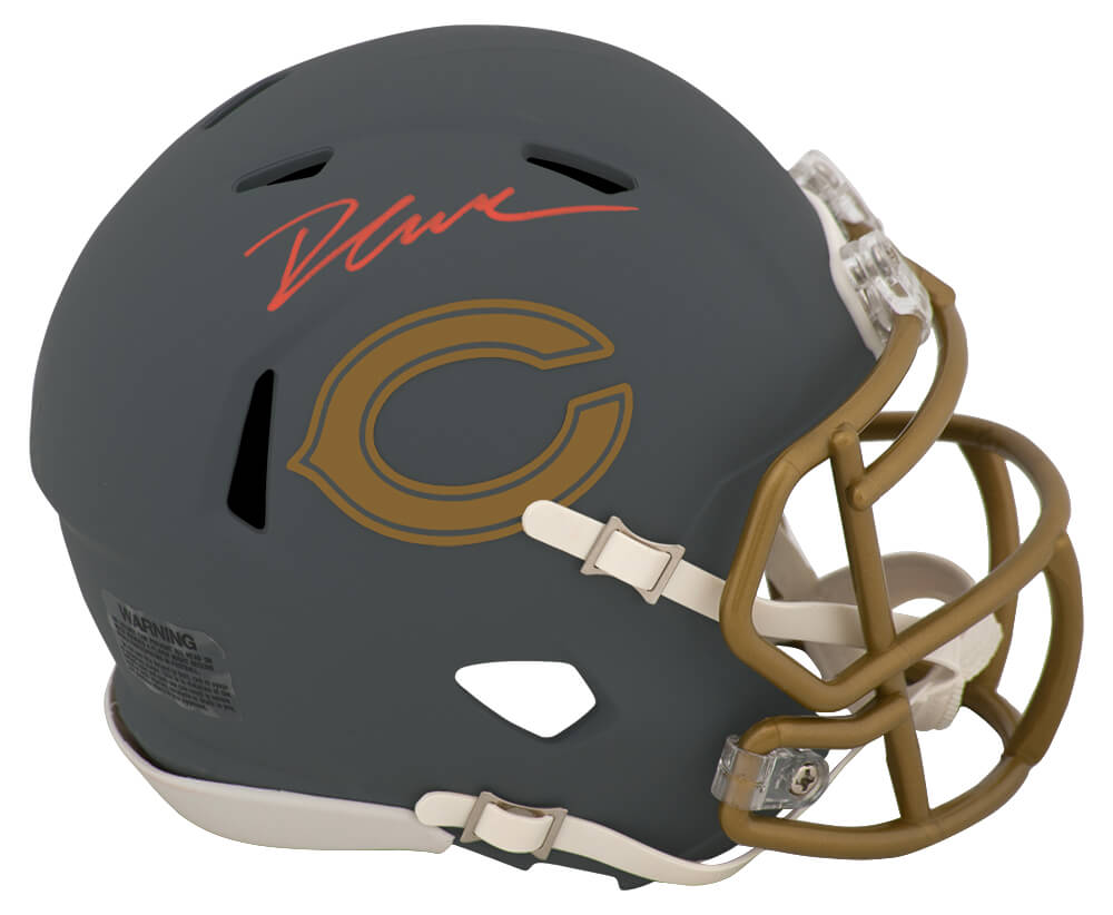 D'Andre Swift Autographed Chicago Bears SLATE Riddell Speed Mini Helmet-Powers Sports Memorabilia