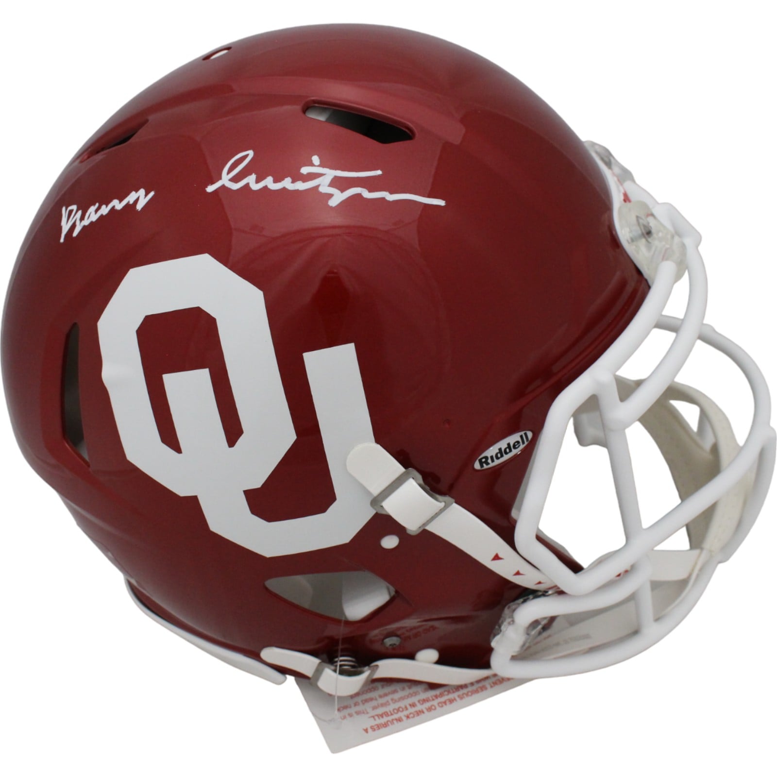 Barry Switzer Signed Oklahoma Sooners Authentic Helmet – Beckett Authenticated-Powers Sports Memorabilia