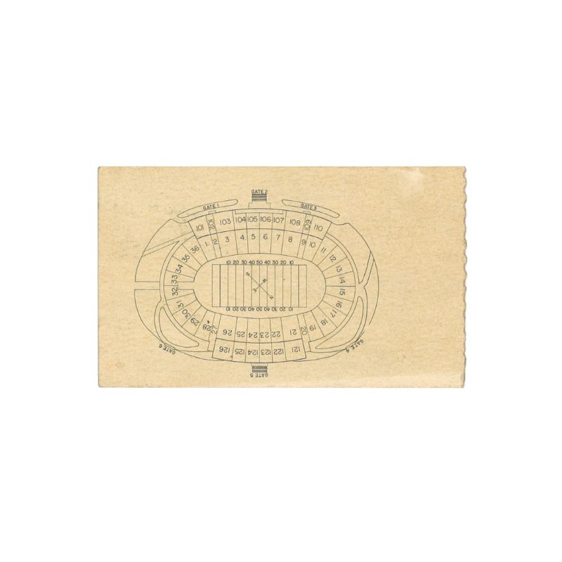 1957 Cotton Bowl Ticket - Jim Brown's Last Game Playing for Syracuse University-Powers Sports Memorabilia