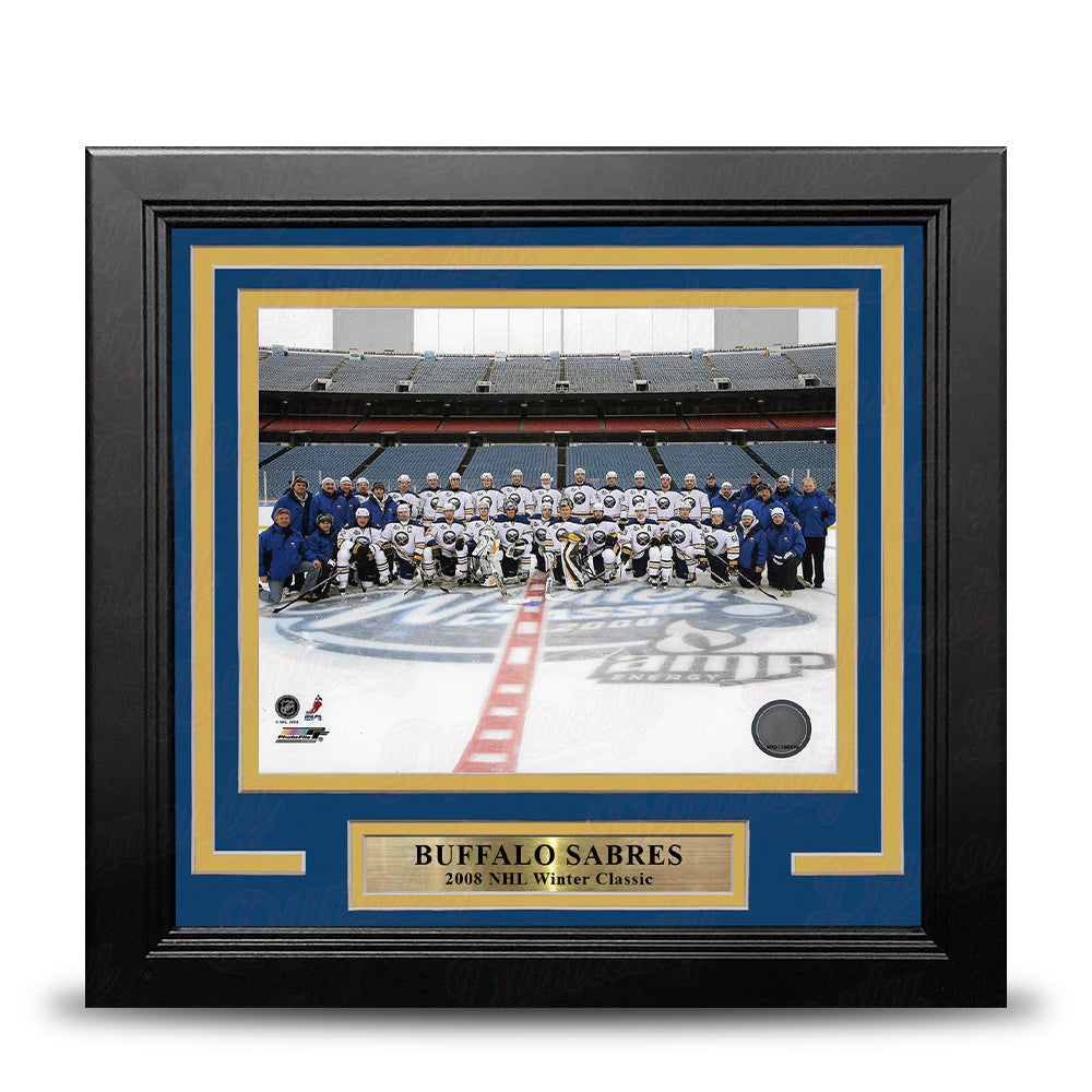Buffalo Sabres 2008 Winter Classic Line-Up 8" x 10" Framed Hockey Display Photo-Powers Sports Memorabilia