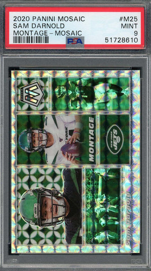 Sam Darnold 2020 Panini Mosaic Montage Football Card #M25 Graded PSA 9-Powers Sports Memorabilia