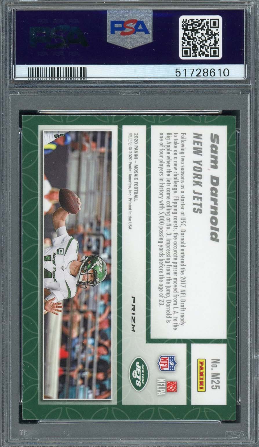 Sam Darnold 2020 Panini Mosaic Montage Football Card #M25 Graded PSA 9-Powers Sports Memorabilia