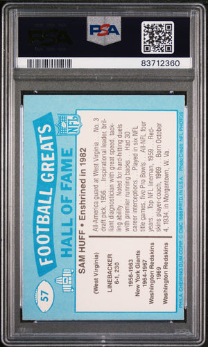 Sam Huff 1988 Swell Greats Signed Football Card #57 Auto PSA-Powers Sports Memorabilia