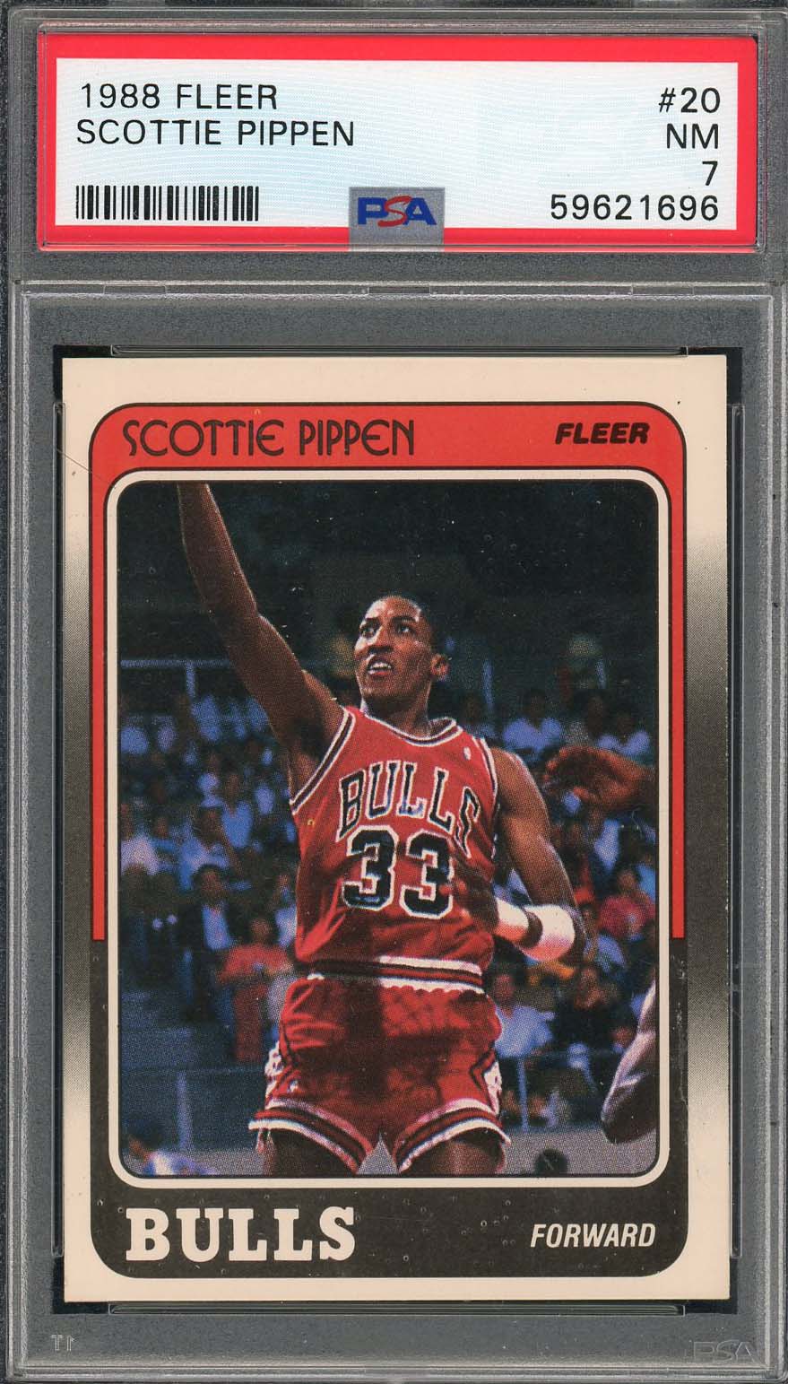 Scottie Pippen 1988 Fleer Basketball Rookie Card RC #20 Graded PSA 7-Powers Sports Memorabilia
