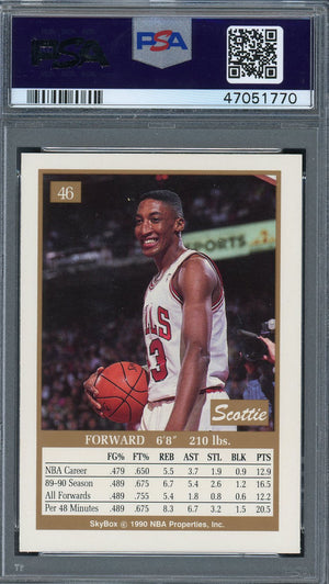 Scottie Pippen 1990 Skybox Basketball Card #46 Graded PSA 9 MINT-Powers Sports Memorabilia