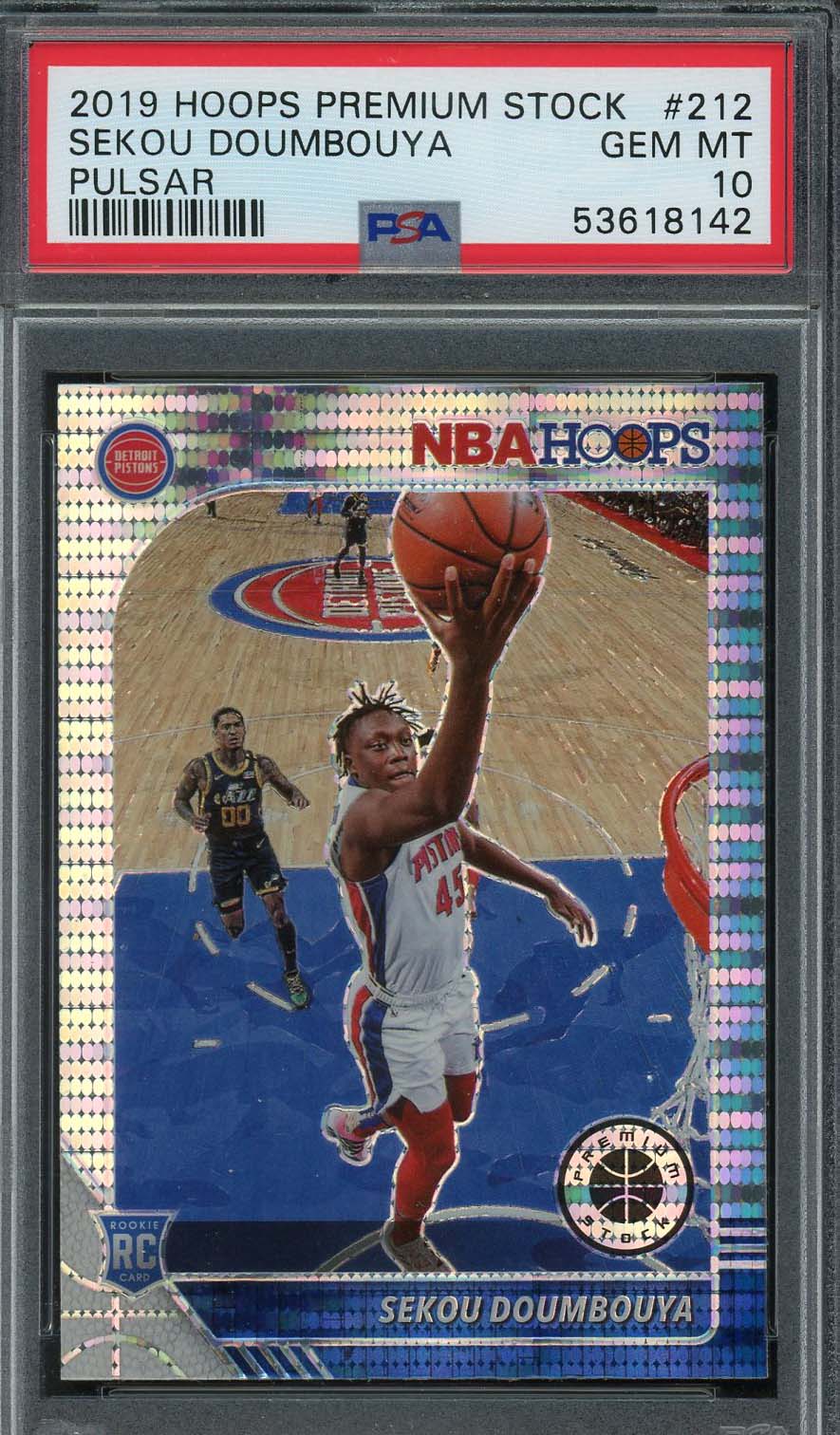 Sekou Doumbouya 2019 Panini Hoops Premium Stock Pulsar Rookie Card #212 PSA 10-Powers Sports Memorabilia