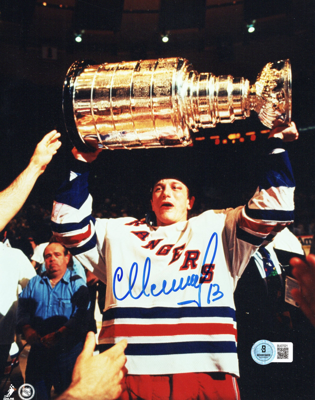 Sergei Nemchinov Signed New York Rangers Stanley Cup 8x10 Photo Beckett-Powers Sports Memorabilia