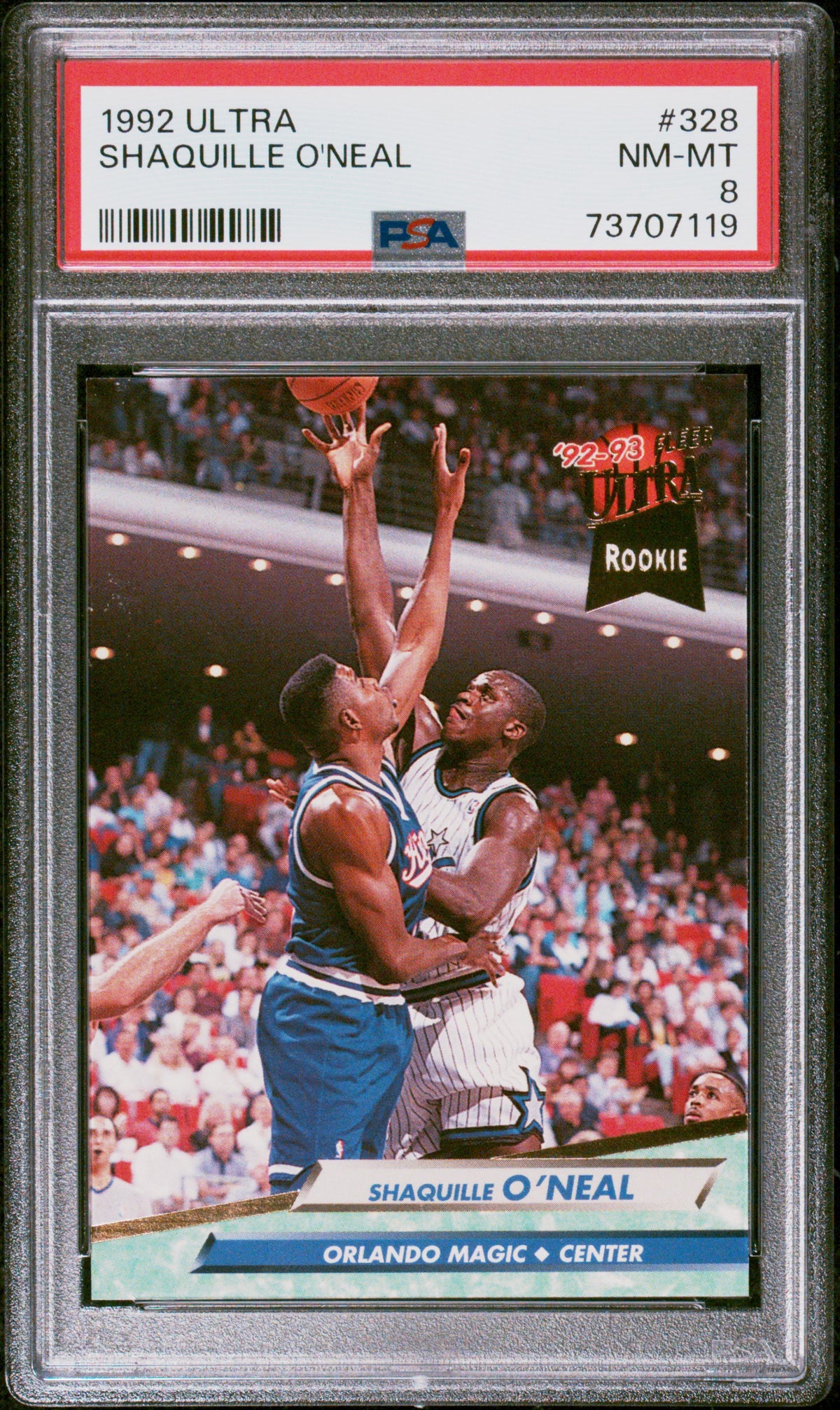 Shaquille O'Neal 1992 Fleer Ultra Basketball Rookie Card RC #328 Graded PSA 8-Powers Sports Memorabilia