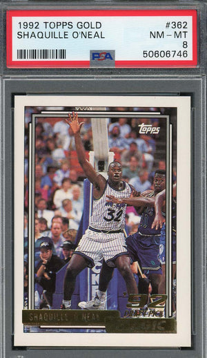 Shaquille O'Neal 1992 Topps Gold Basketball Rookie Card #362 Graded PSA 8-Powers Sports Memorabilia