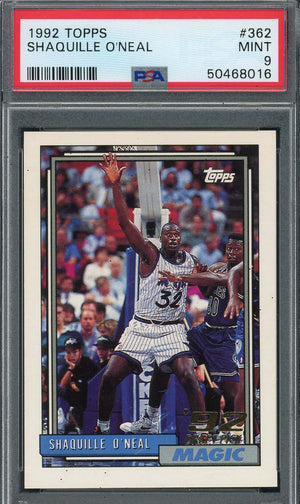 Shaquille O'Neal 1992 Topps Basketball Rookie Card #362 Graded PSA 9-Powers Sports Memorabilia