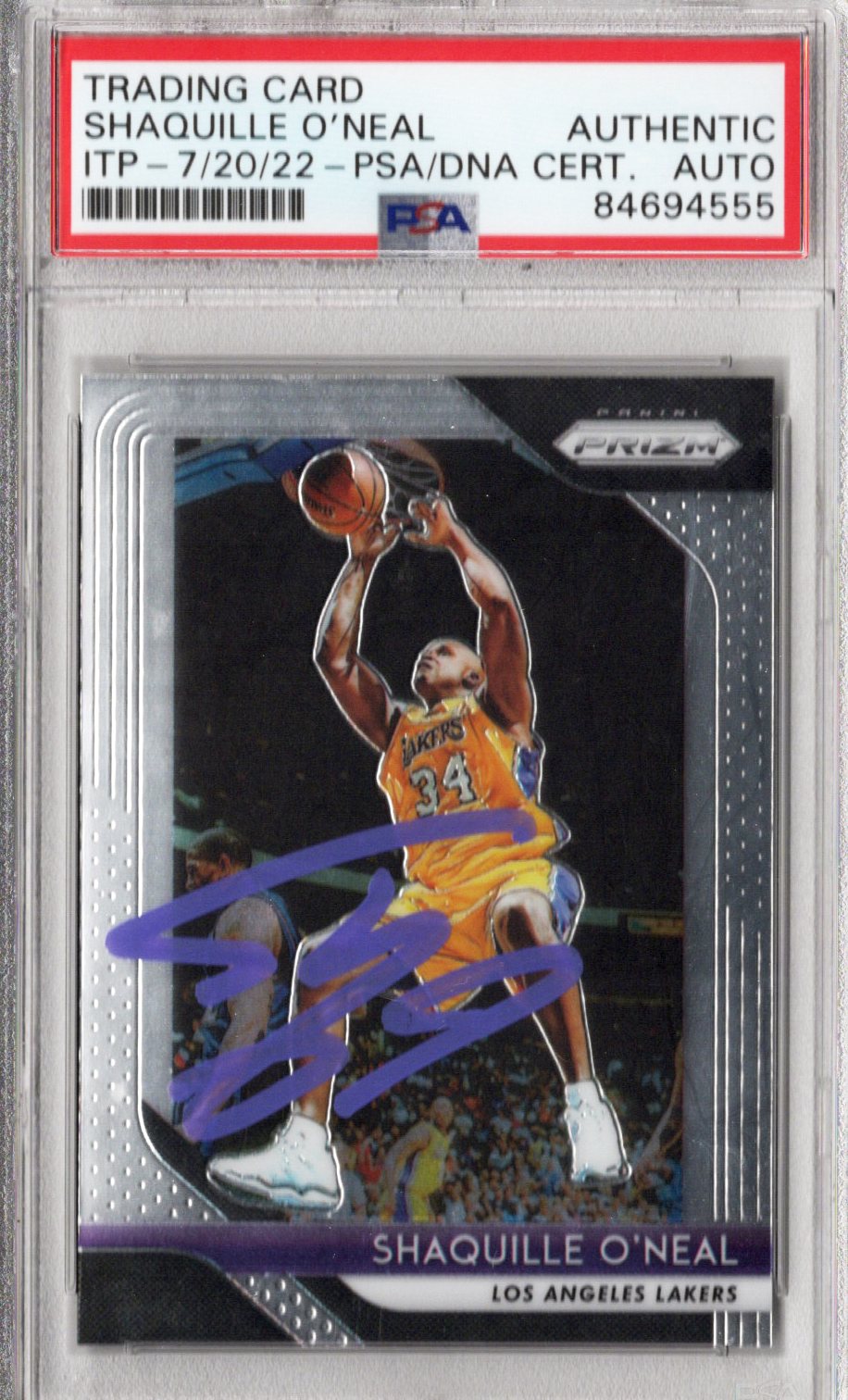 Shaquille O'Neal Signed Los Angeles Lakers Encapsulated 2018-19 Panini Prizm Card #35 - PSA AUTHENTIC AUTO-Powers Sports Memorabilia