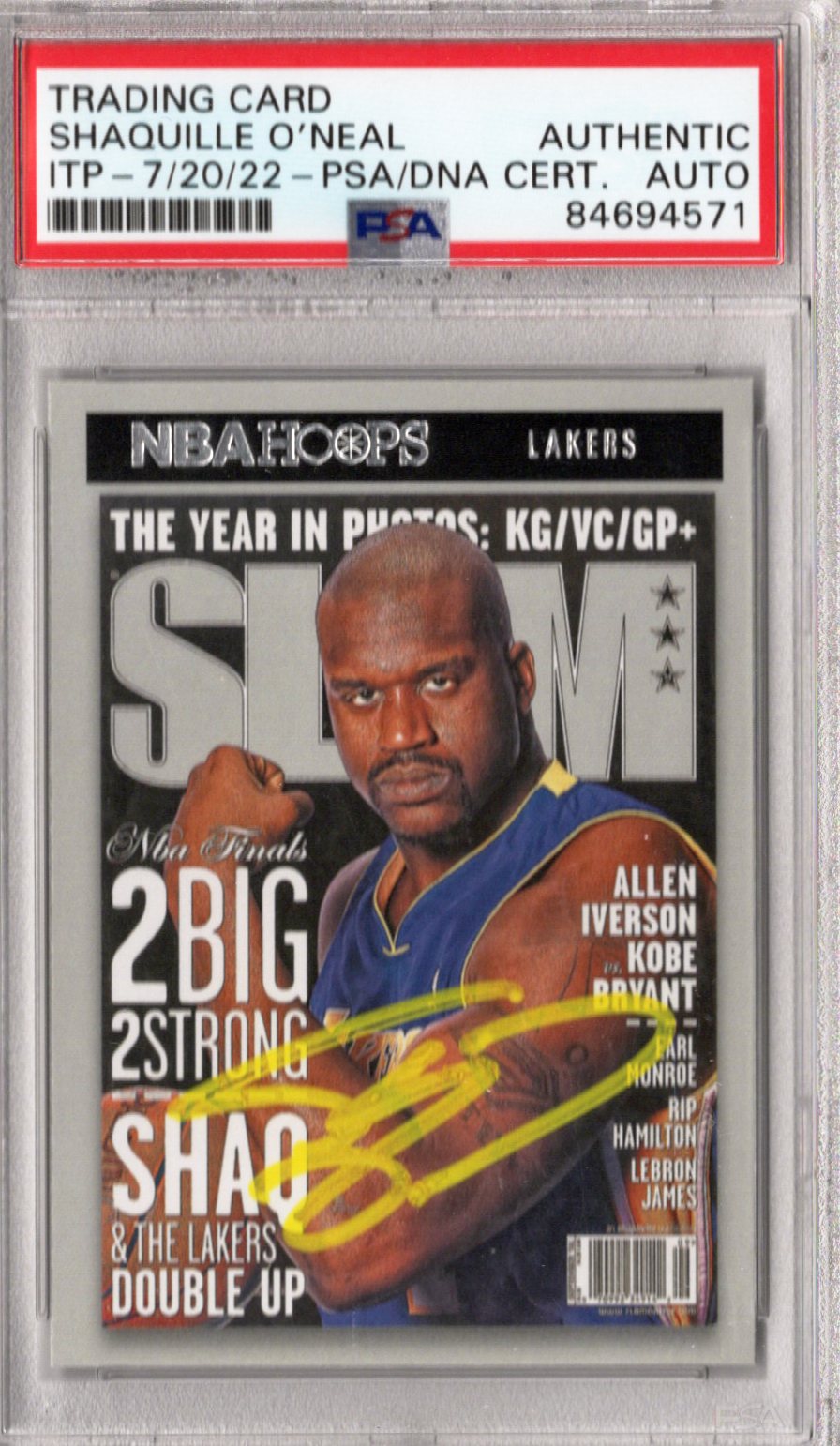 Shaquille O'Neal Signed Lakers 2020 Panini Slam NBA Hoops Card - PSA AUTHENTIC AUTO-Powers Sports Memorabilia