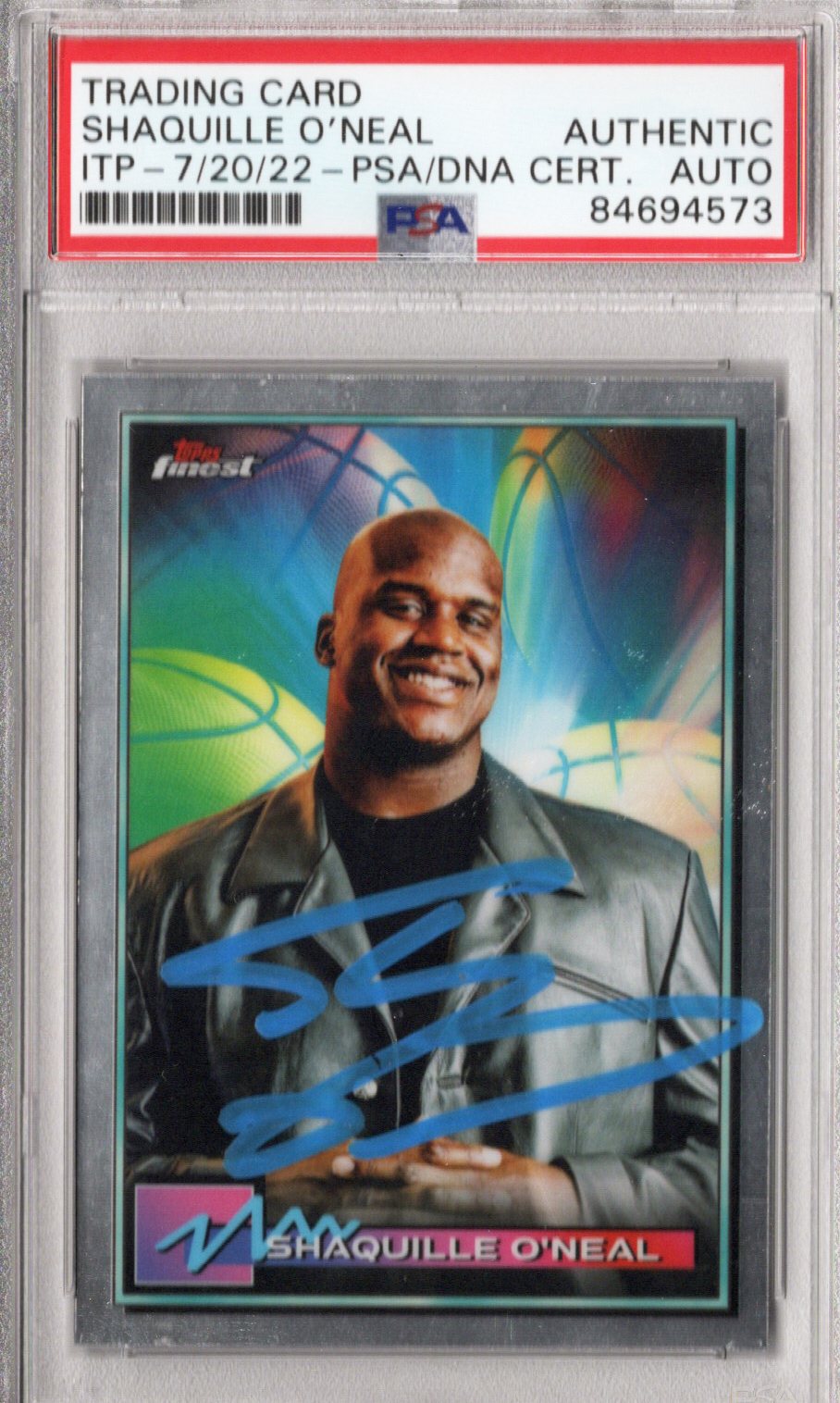 Shaquille O'Neal Signed Los Angeles Lakers Encapsulated 2021 Topps Finest Card #34 - PSA AUTHENTIC AUTO-Powers Sports Memorabilia