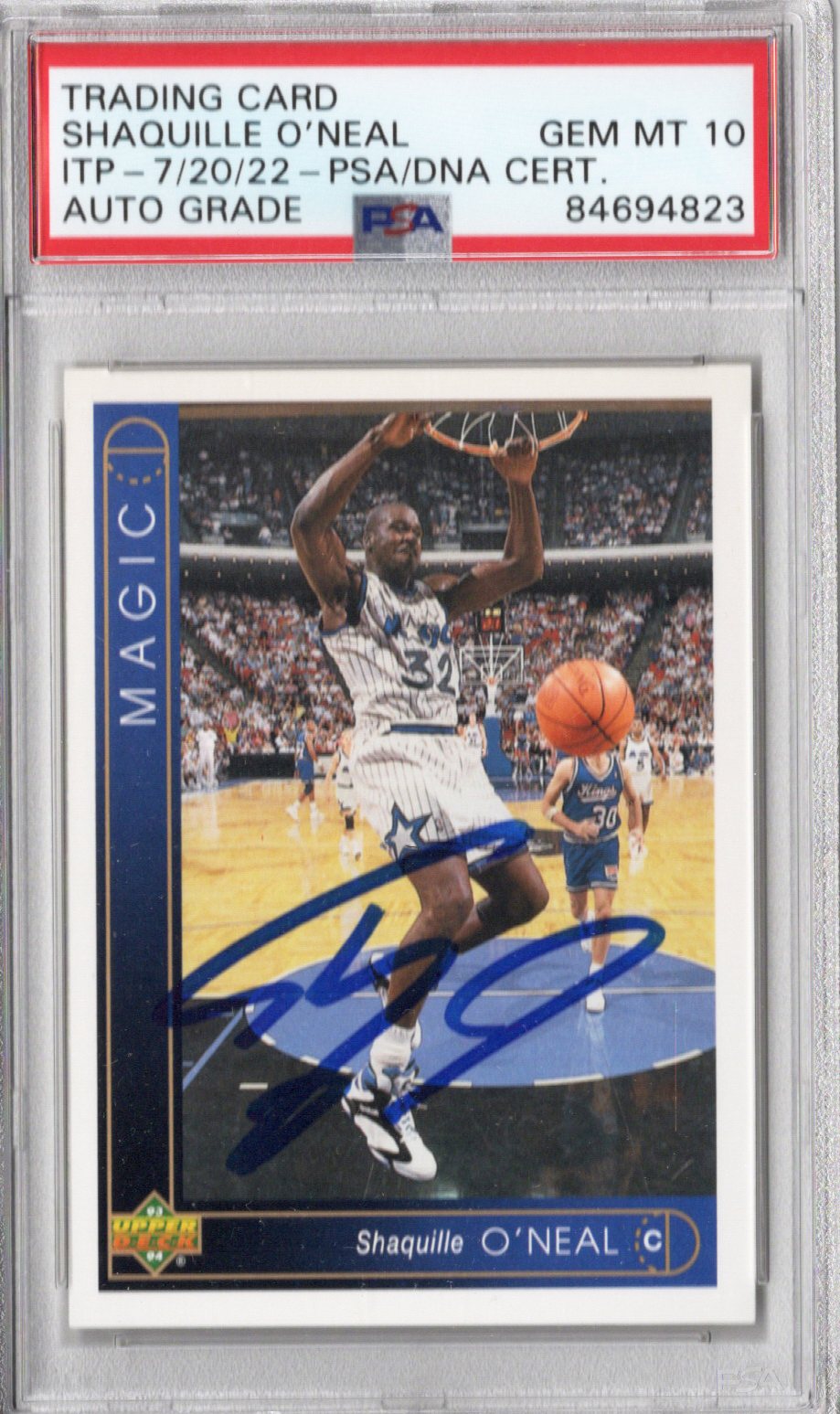 Shaquille O'Neal Signed Orlando Magic 1993-94 Upper Deck Card #300 Graded AUTO 10 PSA/DNA AUTO GRADE GEM MT 10-Powers Sports Memorabilia