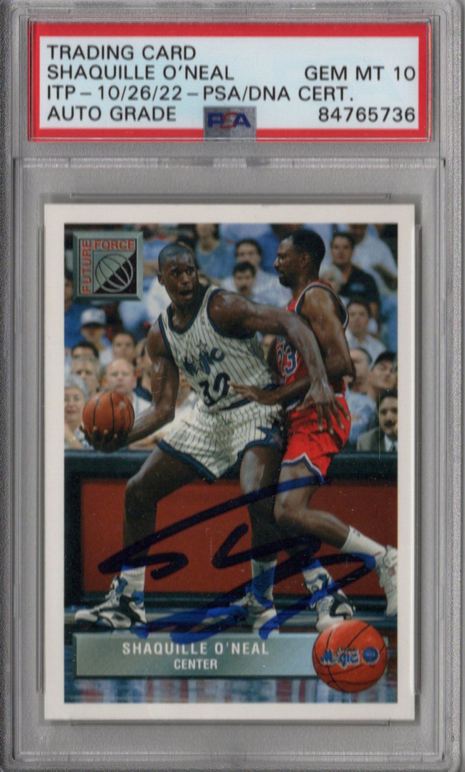 Shaquille O'Neal Signed Orlando Magic 1992-93 Upper Deck Future Force P43 Rookie Card - PSA GEM MT. 10-Powers Sports Memorabilia