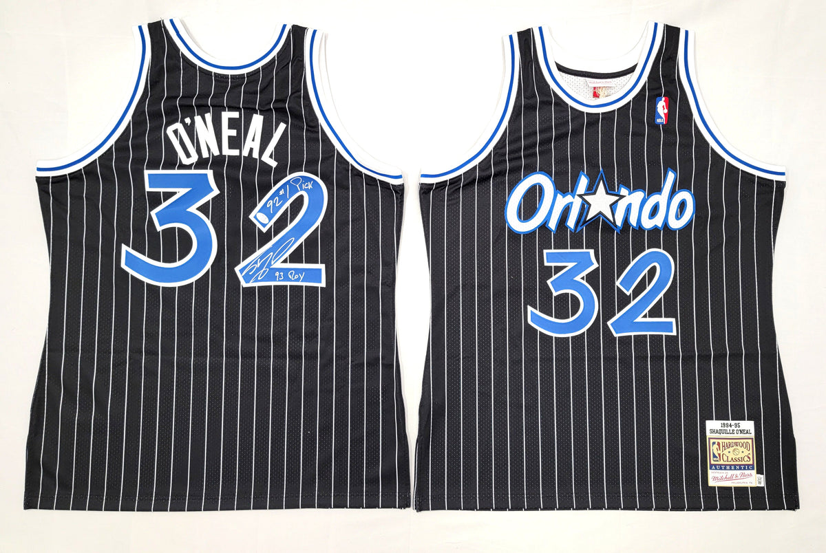 Shaquille O'Neal Autographed Orlando Magic Black 1994-95 Mitchell & Ness Authentic Jersey W/ 92 #1 Pick & 93 ROY PSA/DNA ITP-Powers Sports Memorabilia