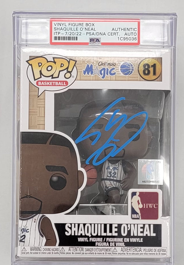 Shaquille O'Neal Signed Orlando Magic Encapsulated Authentic AUTO Funko Pop PSA/DNA-Powers Sports Memorabilia