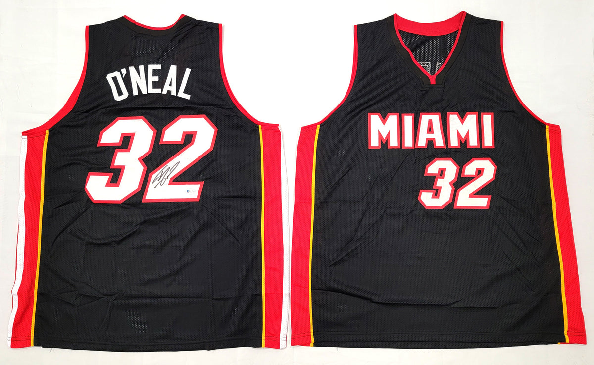 Shaquille O'Neal Signed Miami Heat Black Pro Style Jersey – Beckett