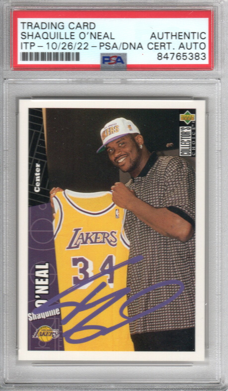Shaquille O'Neal Signed Lakers Encapsulated 1996-97 Upper Deck Card LA7 - PSA AUTHENTIC AUTO-Powers Sports Memorabilia