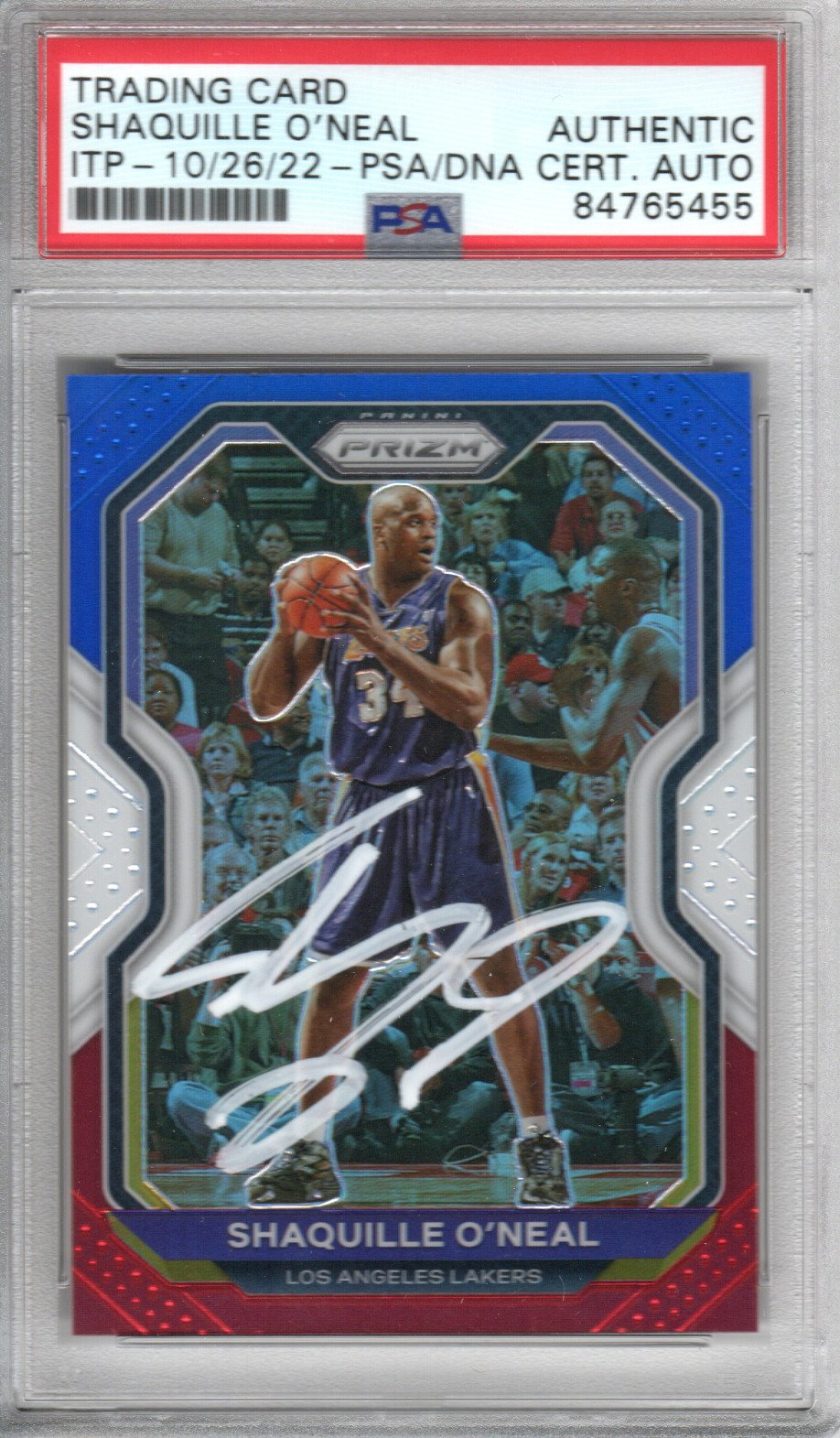 Shaquille O'Neal Signed Lakers Encapsulated 2020-21 Panini Prizm Card #207 - PSA AUTHENTIC AUTO - PSA Cert #84765455-Powers Sports Memorabilia