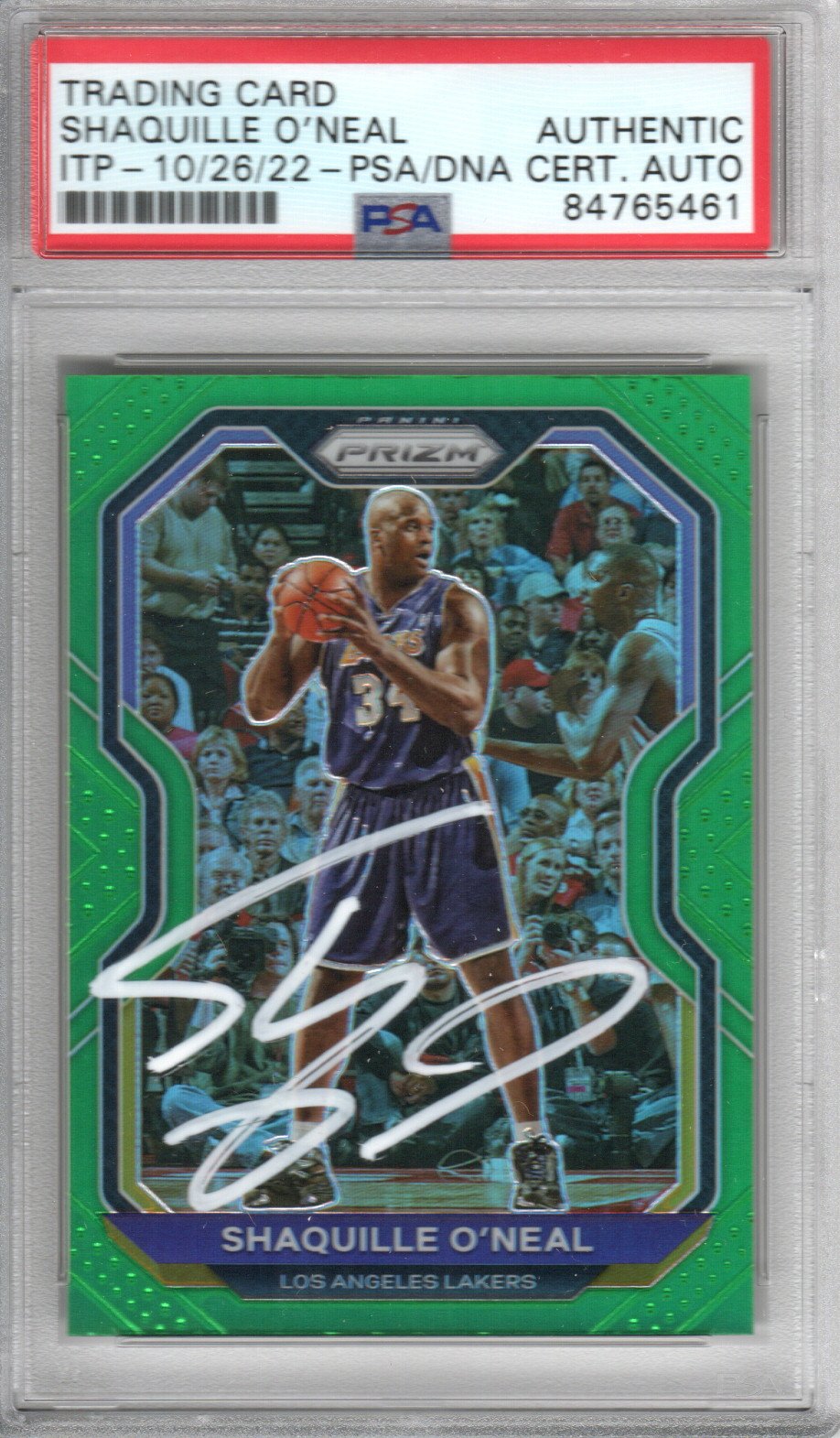 Shaquille O'Neal Signed Lakers Encapsulated 2020-21 Panini Prizm Card #207 - PSA AUTHENTIC - PSA Cert #84765461-Powers Sports Memorabilia