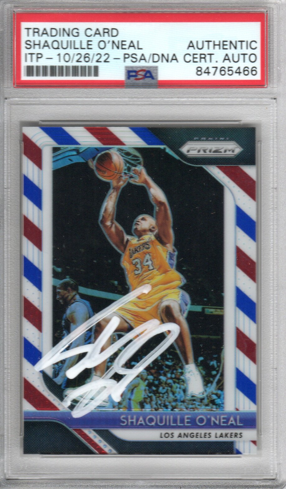 Shaquille O'Neal Signed Lakers Encapsulated 2018-29 Panini Prizm Card #35 - PSA AUTHENTIC AUTO-Powers Sports Memorabilia