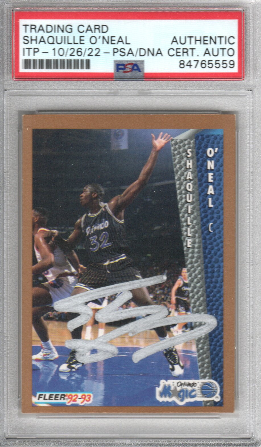 Shaquille O'Neal Signed Magic Encapsulated 1992-93 Fleer Rookie Card #401 - PSA AUTHENTIC AUTO-Powers Sports Memorabilia