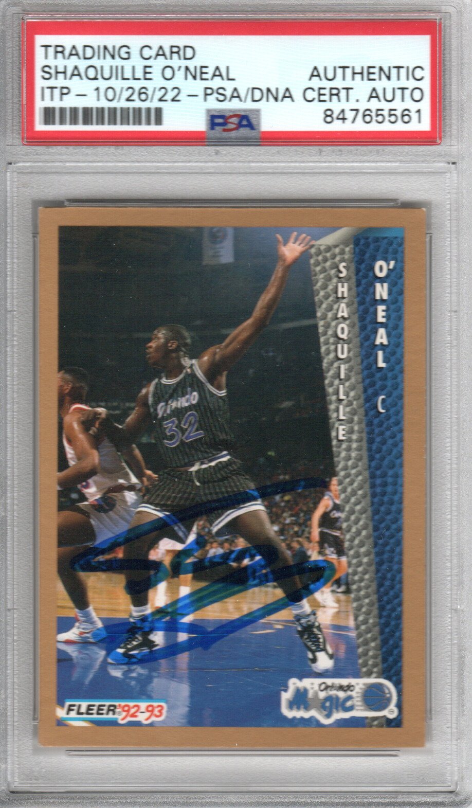 Shaquille O'Neal Signed Magic Encapsulated 1992-93 Fleer Rookie Card #37 - PSA AUTHENTIC AUTO-Powers Sports Memorabilia