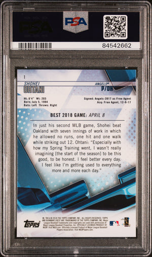 Shohei Ohtani 2018 Bowmans Best Rookie Card #1 Graded PSA 10-Powers Sports Memorabilia
