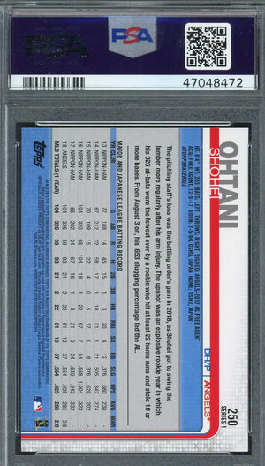 Shohei Ohtani 2019 Topps Swinging Baseball Card #250 Graded PSA 9-Powers Sports Memorabilia