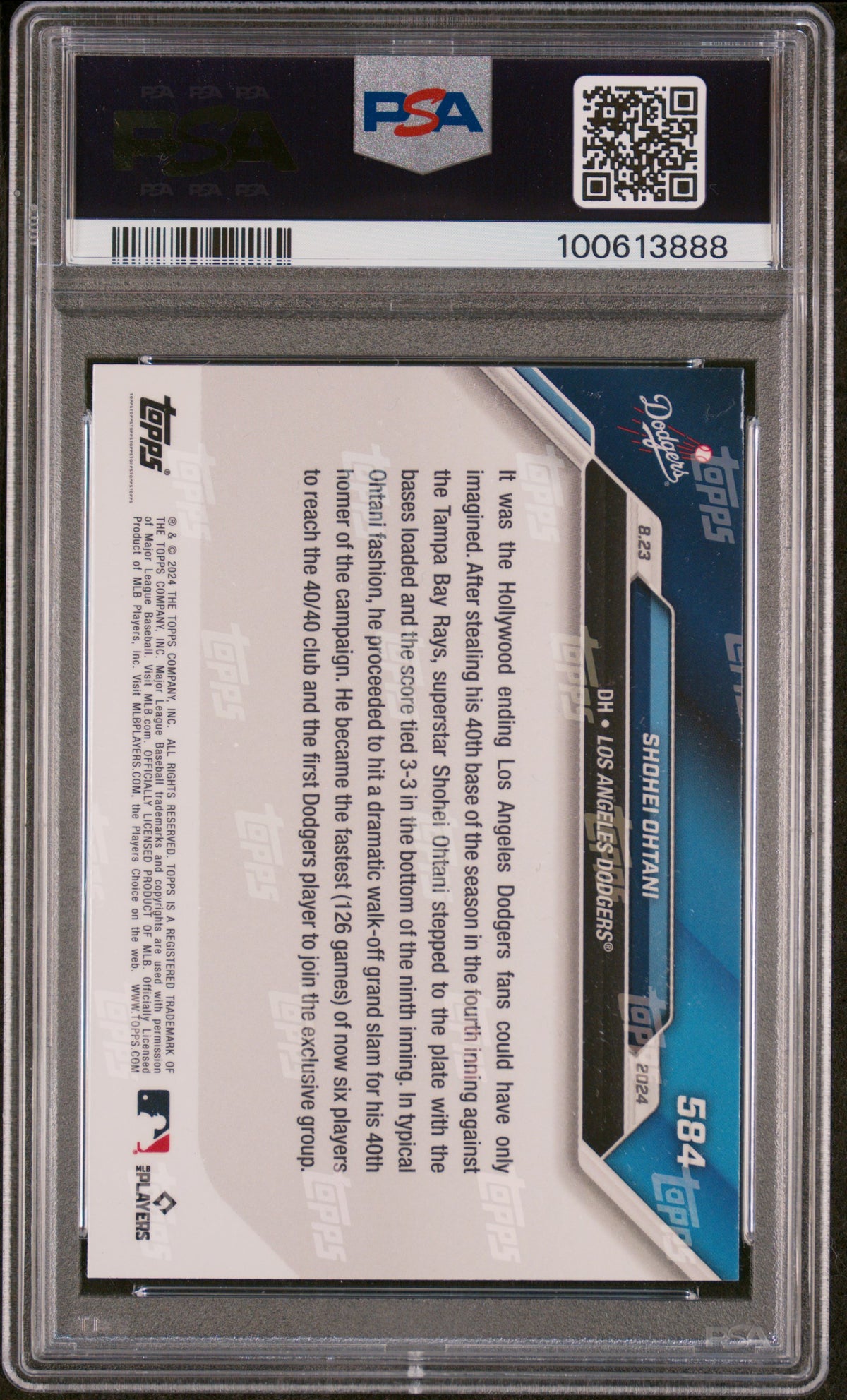 Shohei Ohani 2024 Topps Now Baseball Card #584 40/40 Graded PSA 10-Powers Sports Memorabilia