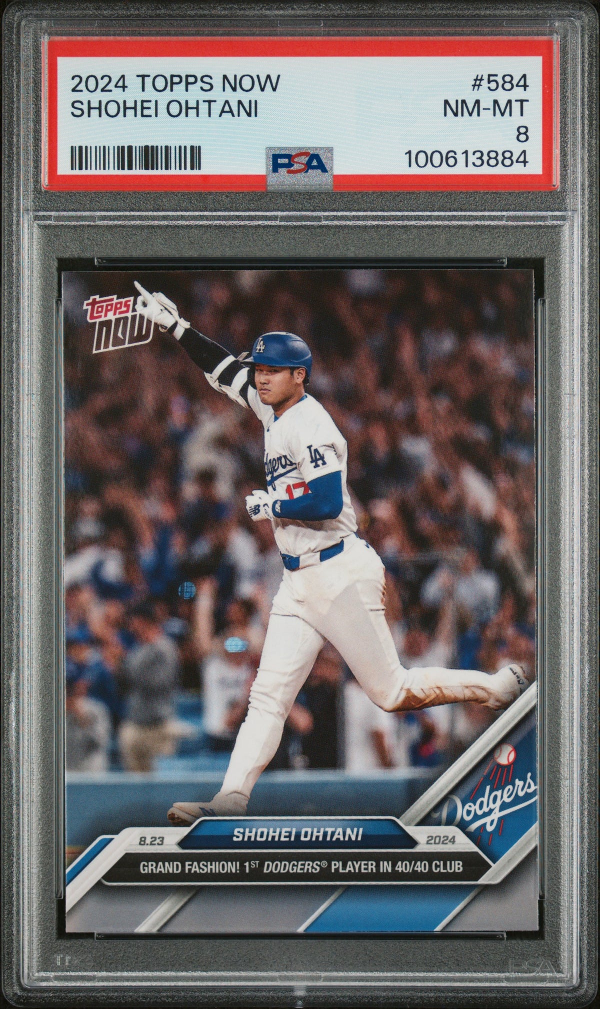 Shohei Ohani 2024 Topps Now Baseball Card #584 40/40 Graded PSA 8-Powers Sports Memorabilia