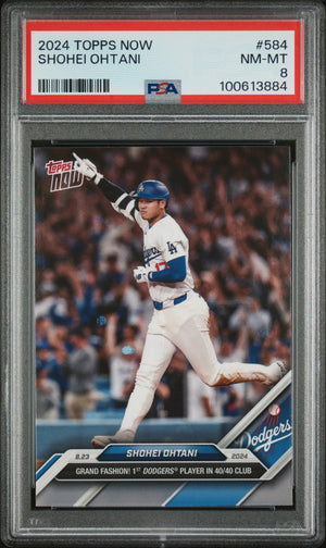 Shohei Ohani 2024 Topps Now Baseball Card #584 40/40 Graded PSA 8-Powers Sports Memorabilia