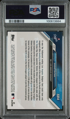 Shohei Ohani 2024 Topps Now Baseball Card #584 40/40 Graded PSA 8-Powers Sports Memorabilia