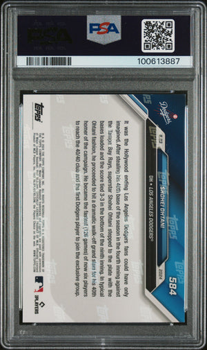 Shohei Ohani 2024 Topps Now Baseball Card #584 40/40 Graded PSA 9-Powers Sports Memorabilia
