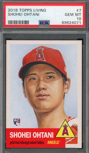 Shohei Ohtani 2018 Topps Living Baseball Rookie Card RC #7 Graded PSA 10-Powers Sports Memorabilia