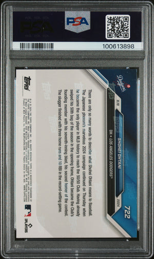 Shohei Ohtani 2024 Topps Now Baseball Card # 722 1st 50/50 Graded PSA 9-Powers Sports Memorabilia