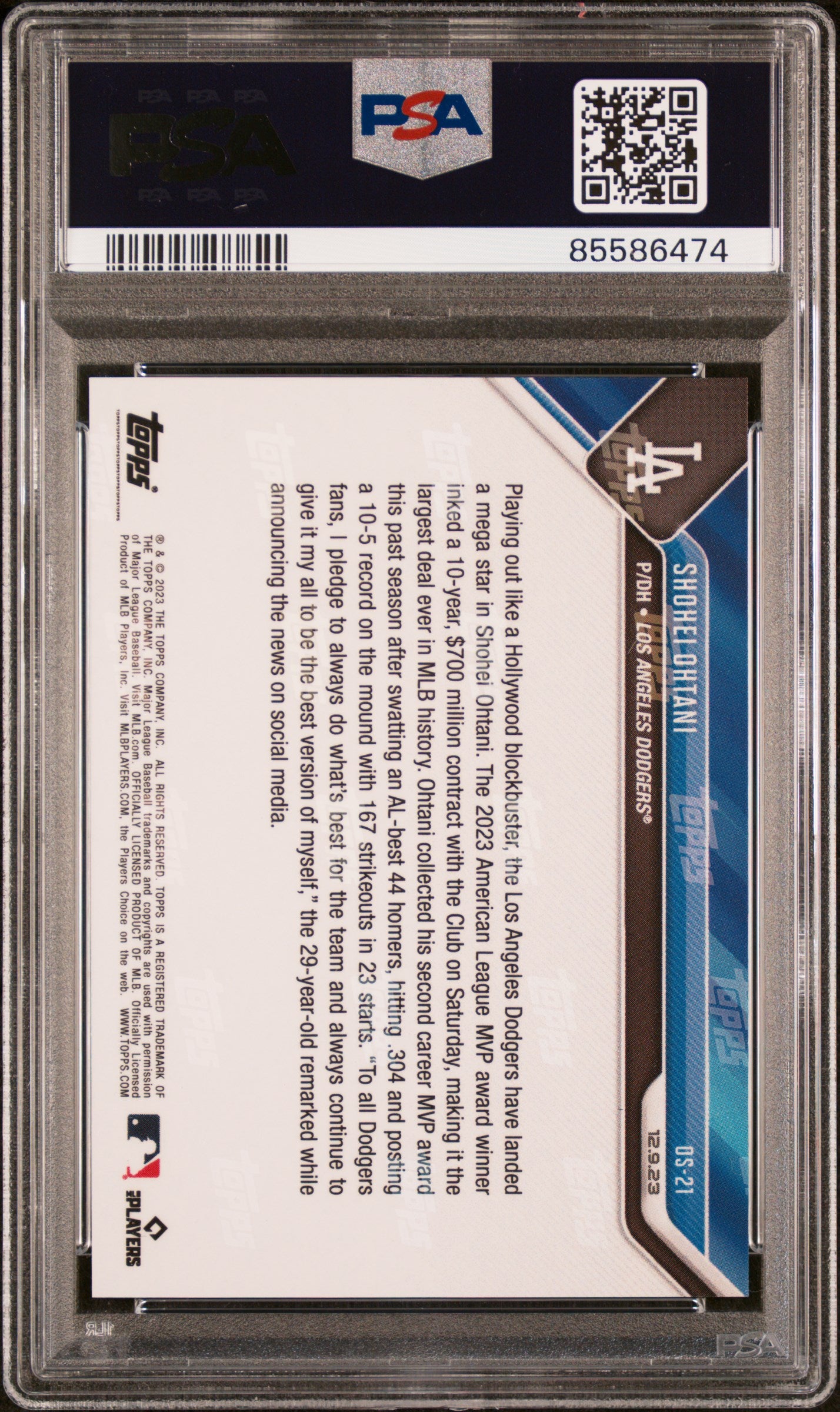 Shohei Ohtani 2023 Topps Now Offseason Baseball Card #OS21 Graded PSA 10-Powers Sports Memorabilia