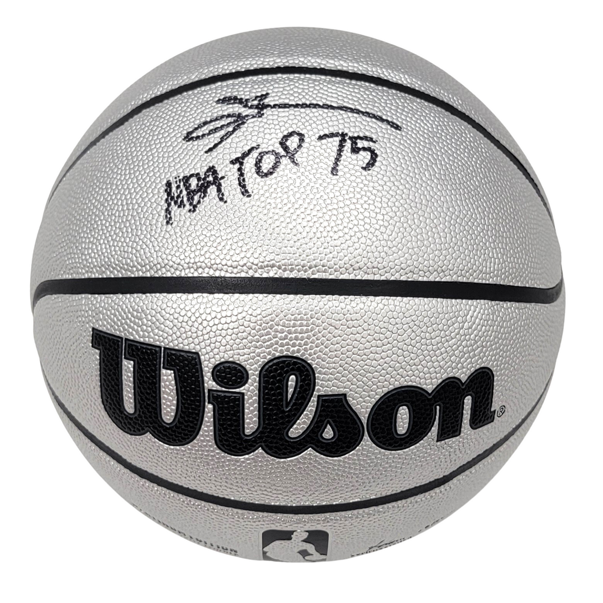 Allen Iverson Signed Philadelphia 76ers Wilson NBA Platinum Edition Basketball W/ NBA Top 75 - Beckett-Powers Sports Memorabilia