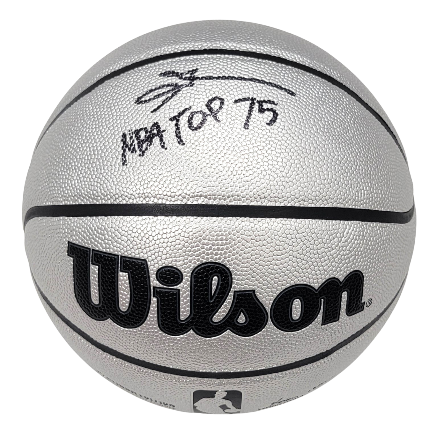 Allen Iverson Signed Philadelphia 76ers Wilson NBA Platinum Edition Basketball W/ NBA Top 75 - Beckett-Powers Sports Memorabilia