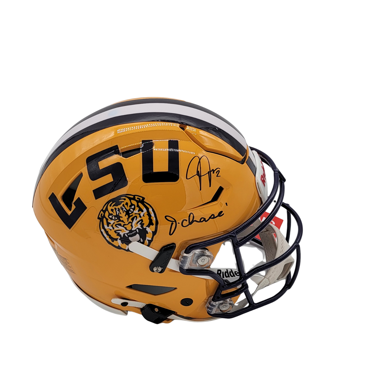 Ja'Marr Chase Justin Jefferson Signed LSU Speed Flex Full Size Helmet - Beckett-Powers Sports Memorabilia