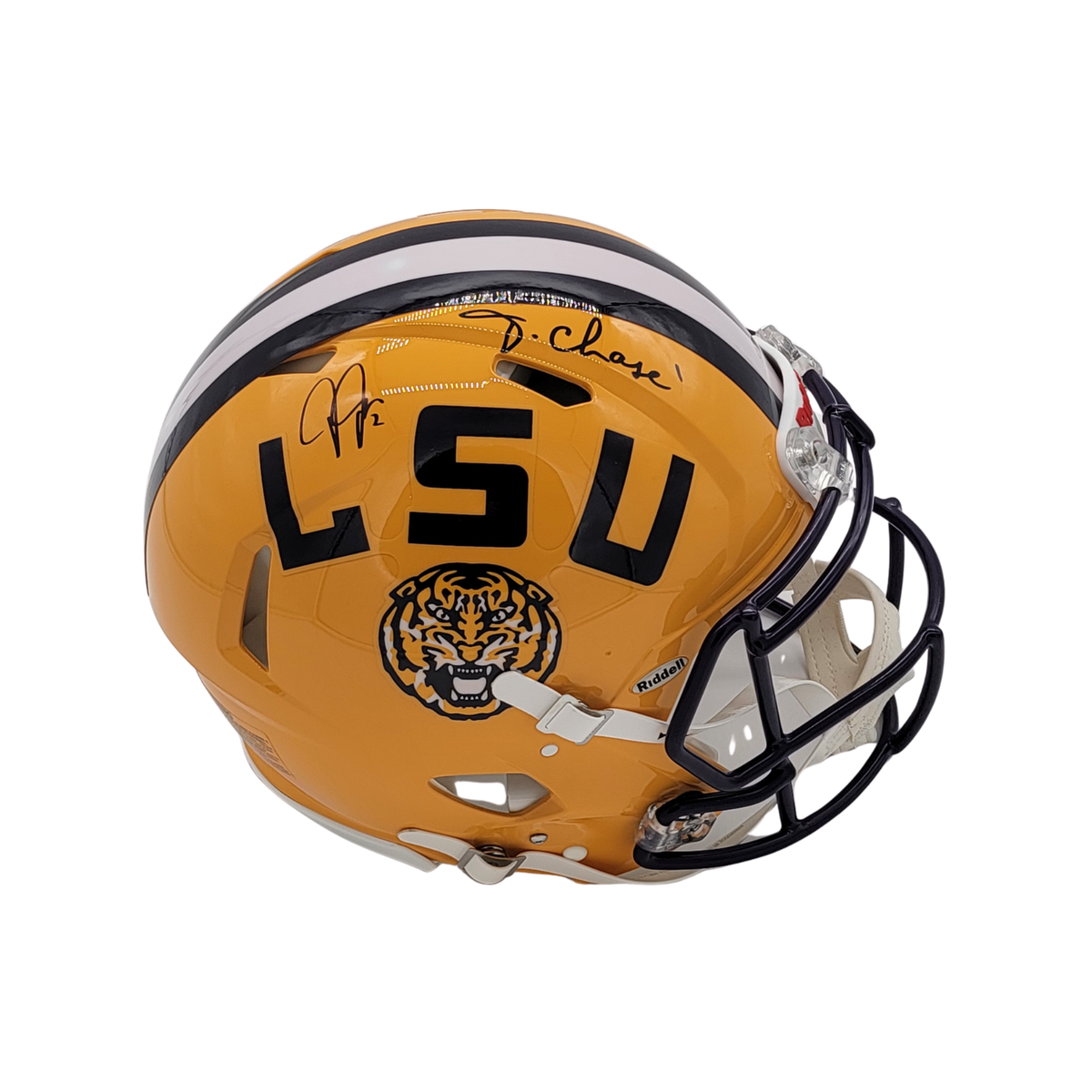 Ja'Marr Chase Justin Jefferson Signed LSU Authentic Full Size Helmet - Beckett-Powers Sports Memorabilia