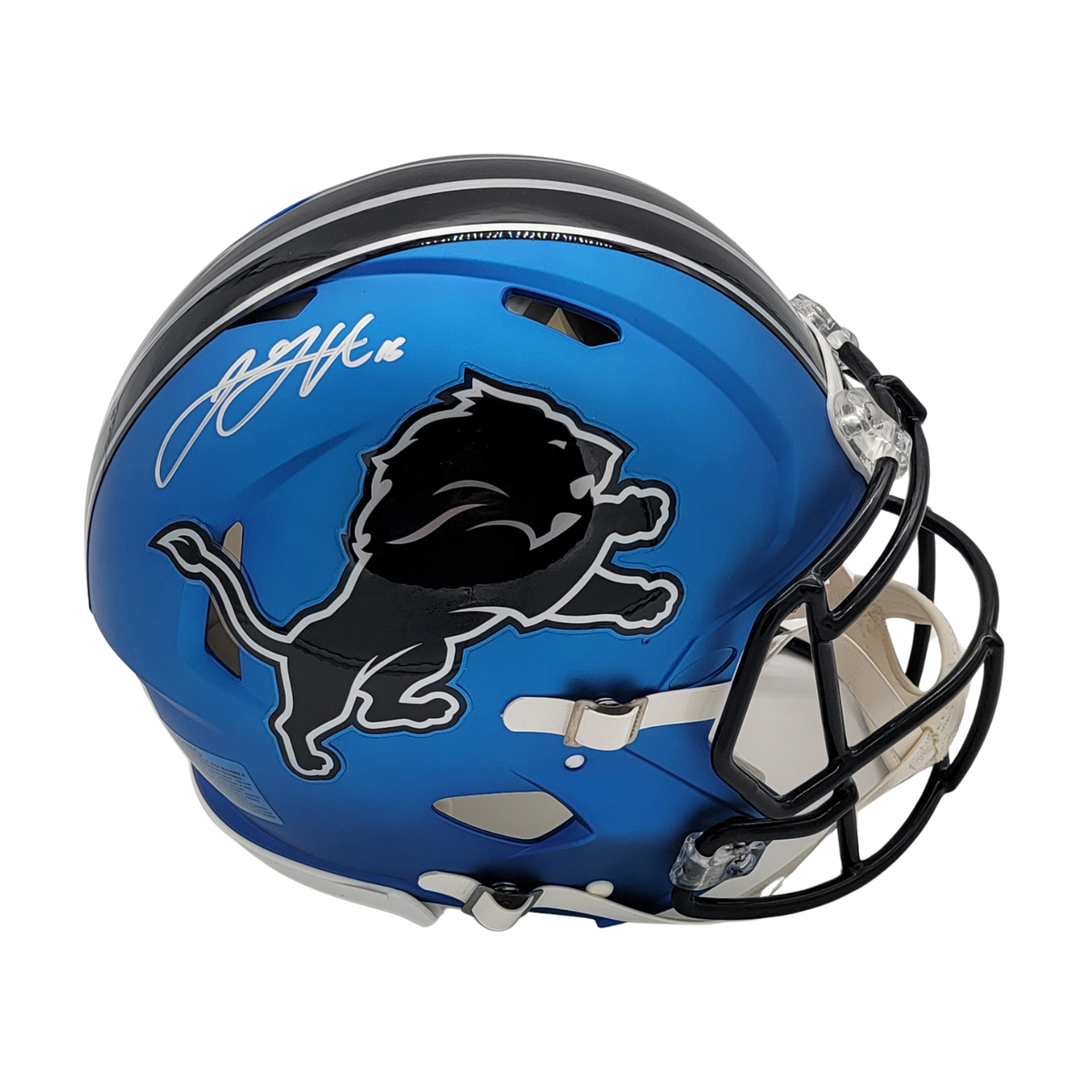Jared Goff Signed Detroit Lions 2024 Blue ALT Authentic Full Size Helmet - Fanatics-Powers Sports Memorabilia