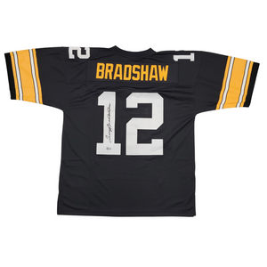 Terry Bradshaw Signed Pittsburgh Steelers Mitchell & Ness Jersey - Beckett-Powers Sports Memorabilia