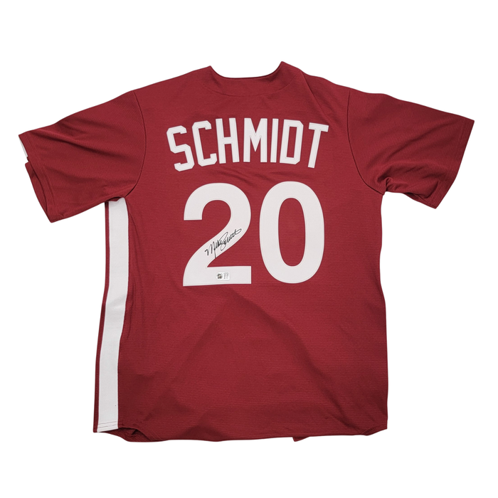 Mike Schmidt Signed Philadelphia Phillies Nike Red Cooperstown Collections Jersey - Beckett-Powers Sports Memorabilia