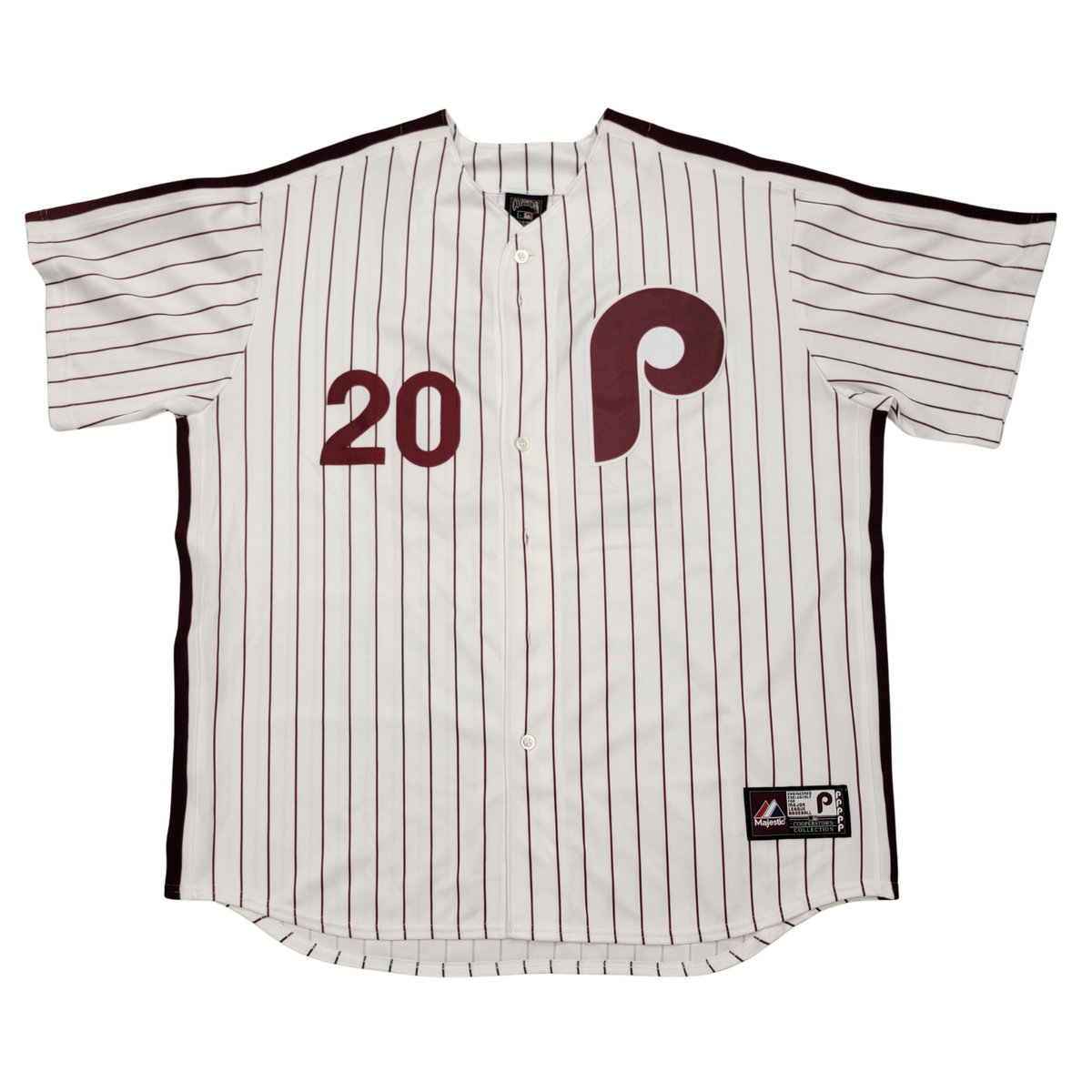 Mike Schmidt Signed Philadelphia Phillies Majestic White Pinstripe Jersey - Beckett-Powers Sports Memorabilia