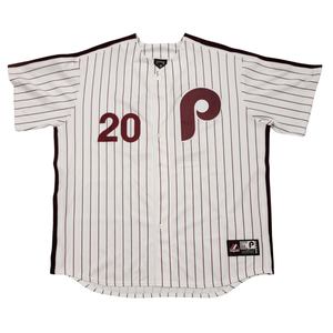 Mike Schmidt Signed Philadelphia Phillies Majestic White Pinstripe Jersey - Beckett-Powers Sports Memorabilia